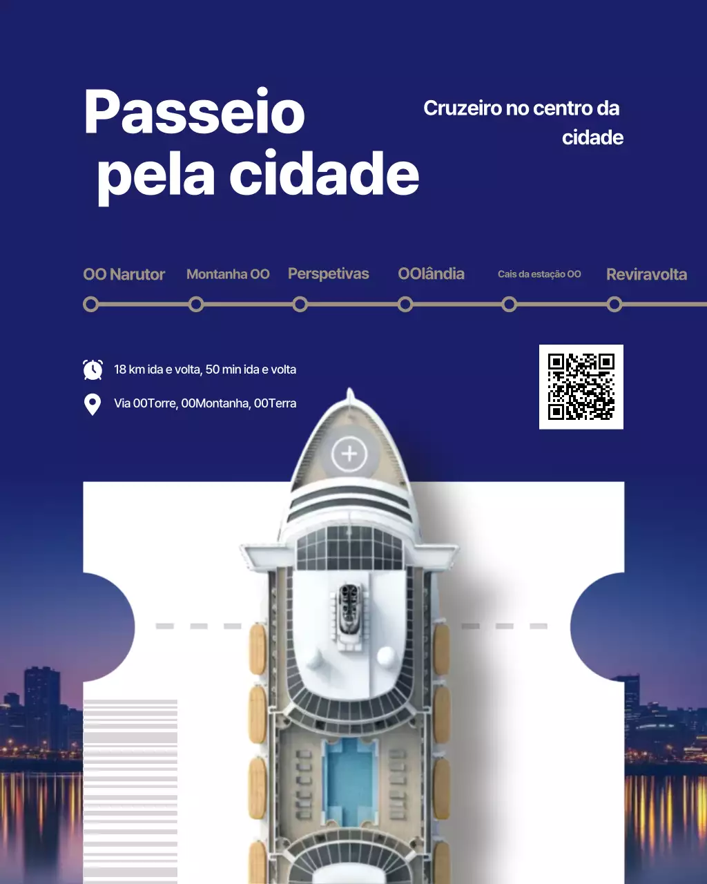 Anúncio de viagem moderno azul marinho