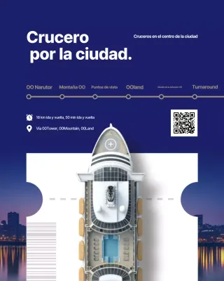 Anuncio de viaje moderno en azul marino