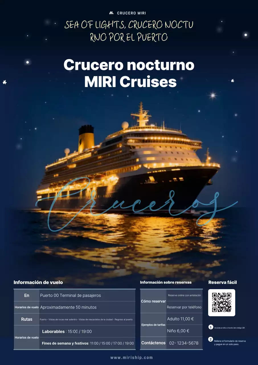 Anuncio de viaje moderno en azul marino