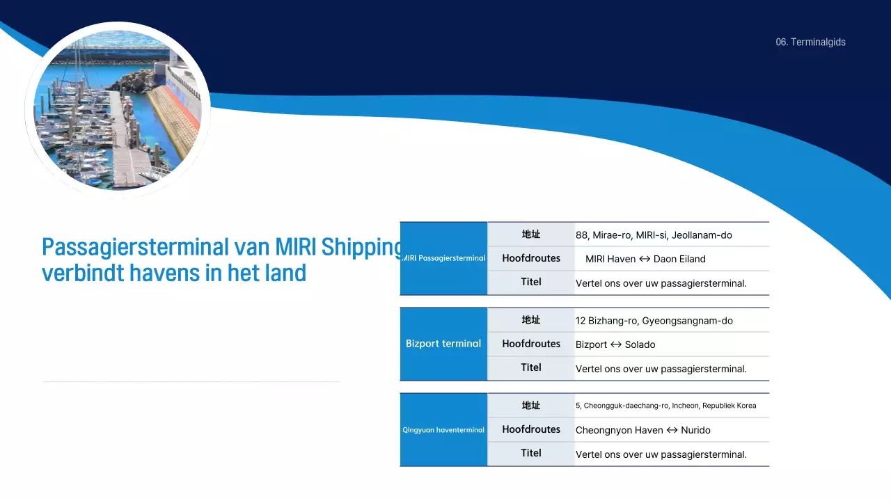 Blauwe moderne reisgids