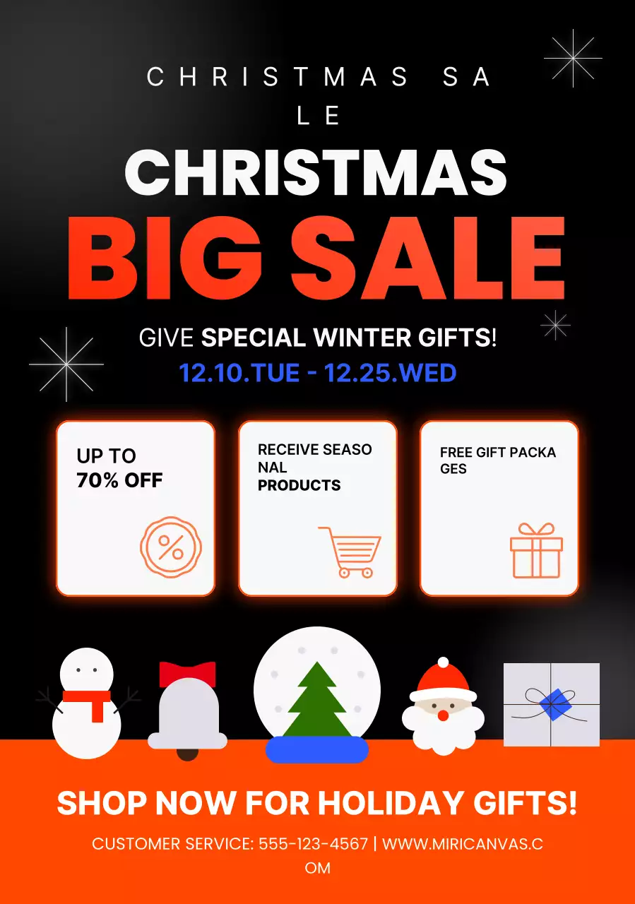 Giảm giá Giáng sinh hiện đại màu đen