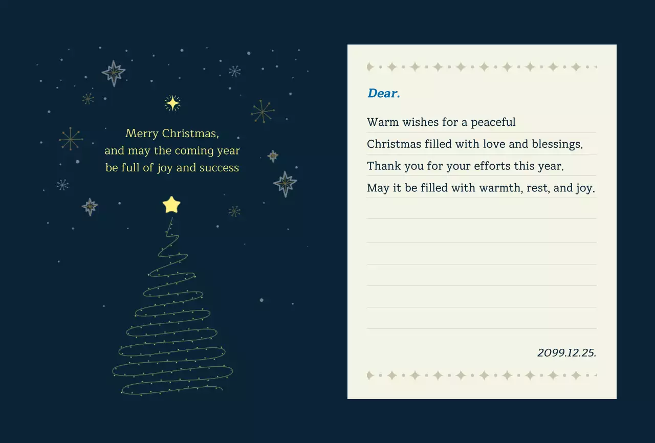 Navy Blue Classic Christmas Card