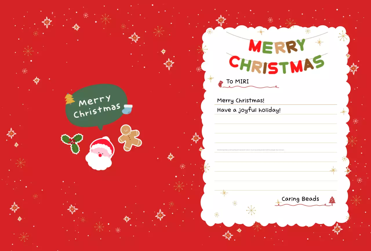 Red Cute Christmas Postcard