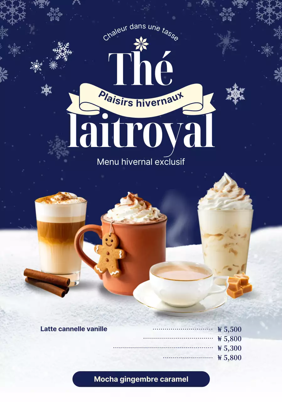 Promotion du menu d'hiver moderne de la Marine