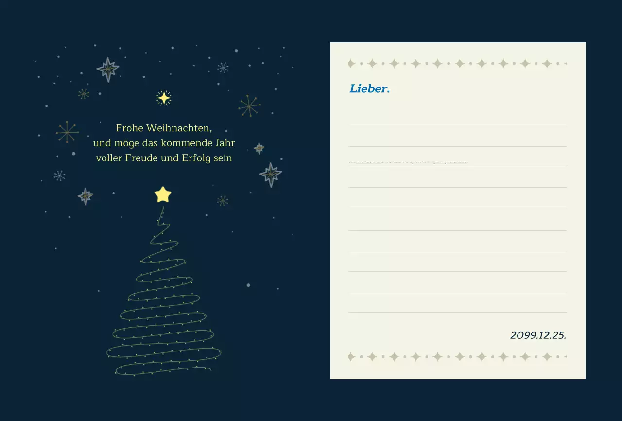 Marineblaue klassische Weihnachtskarte