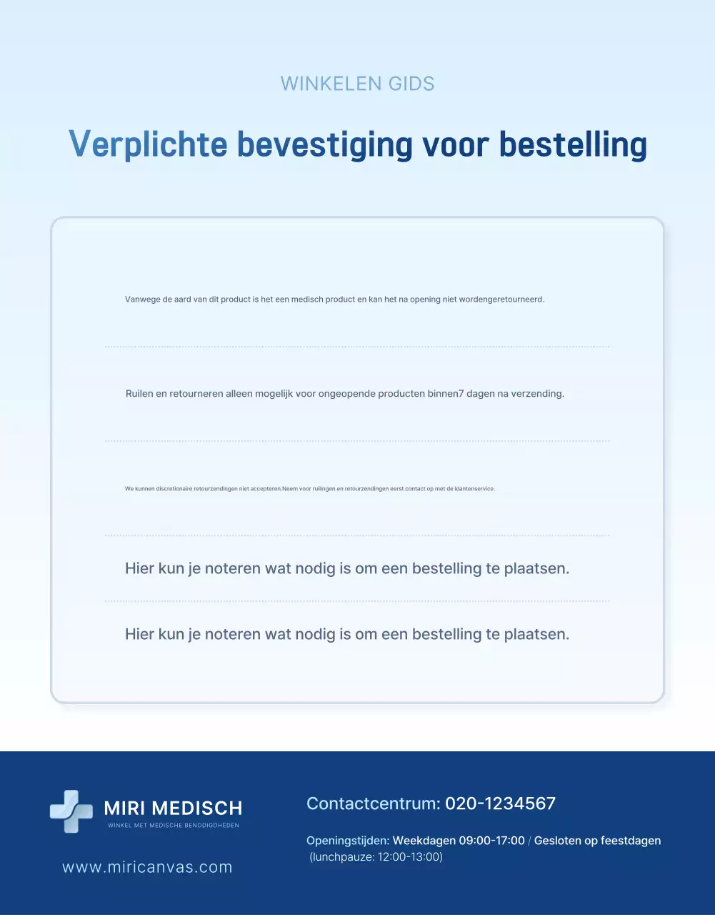 Blauwe moderne medische advertentie