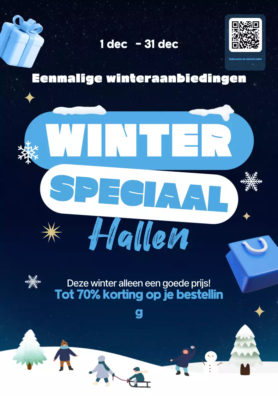 Blauwe moderne winteruitverkoop