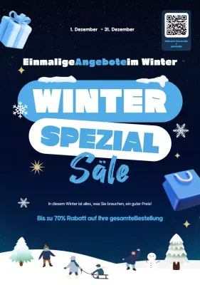 Blauer moderner Winterschlussverkauf