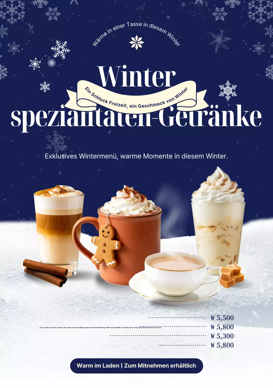 Navy Moderne Wintermenü-Aktion