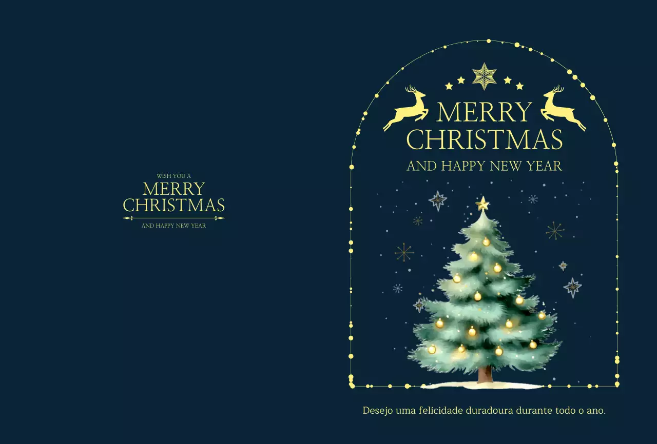 Cartão de Natal Clássico Azul Marinho