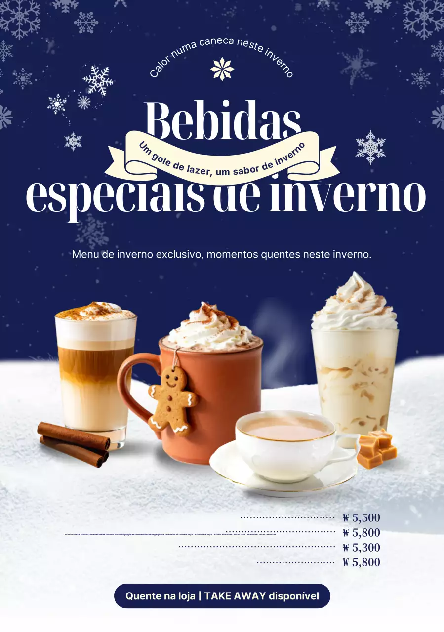 Promoção do Menu de Inverno Moderno da Marinha