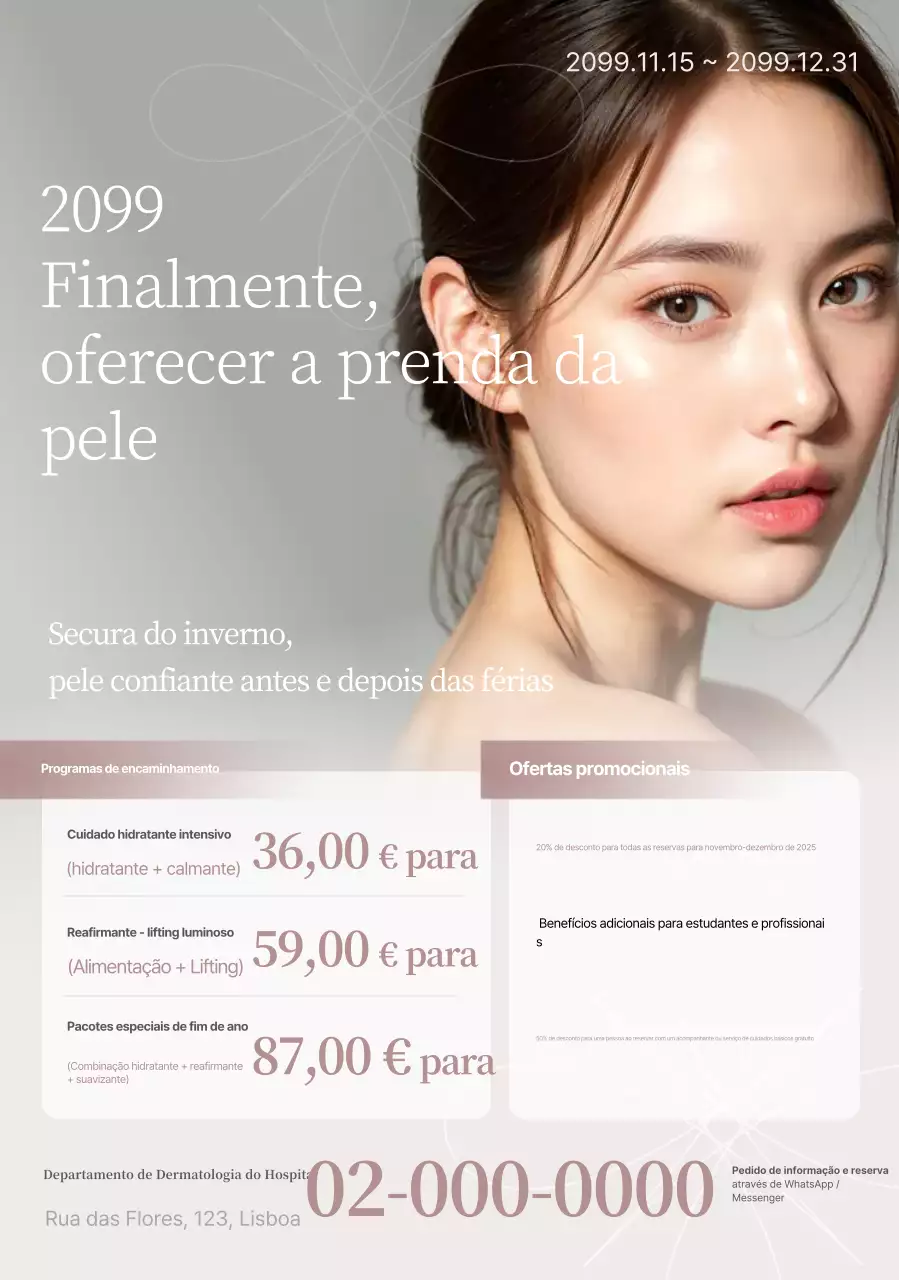 Promoção de cuidados com a pele moderna branca