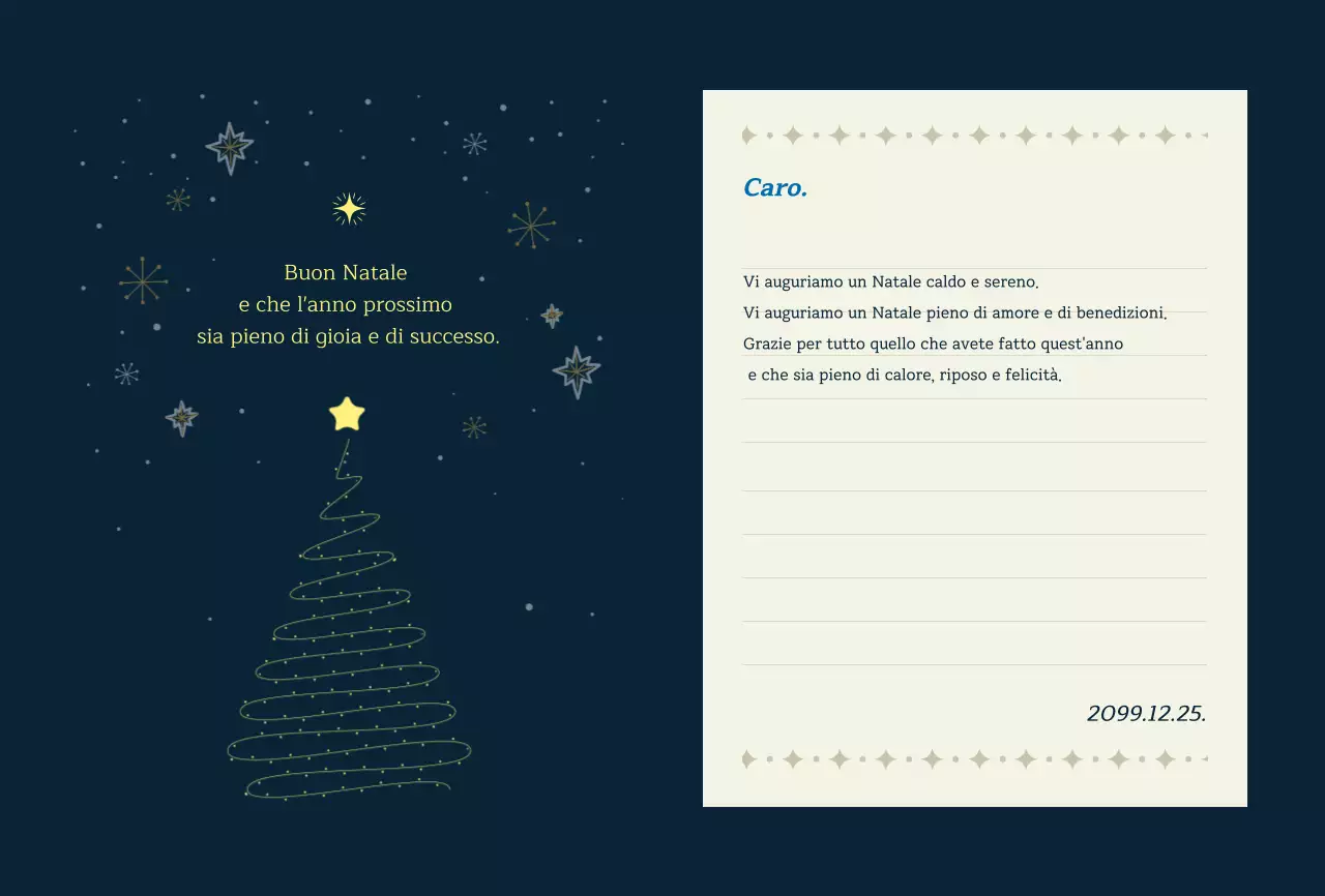 Biglietto di Natale classico blu navy