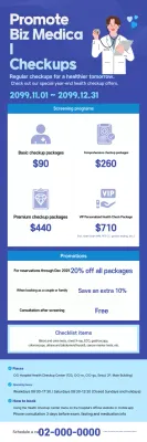 Promoção de Check-up de Saúde Moderno Azul