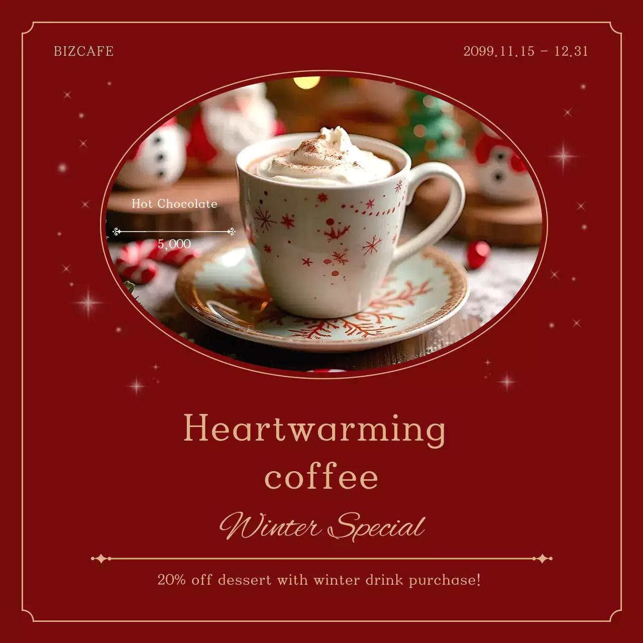 Red Vintage Winter Drink Promotion