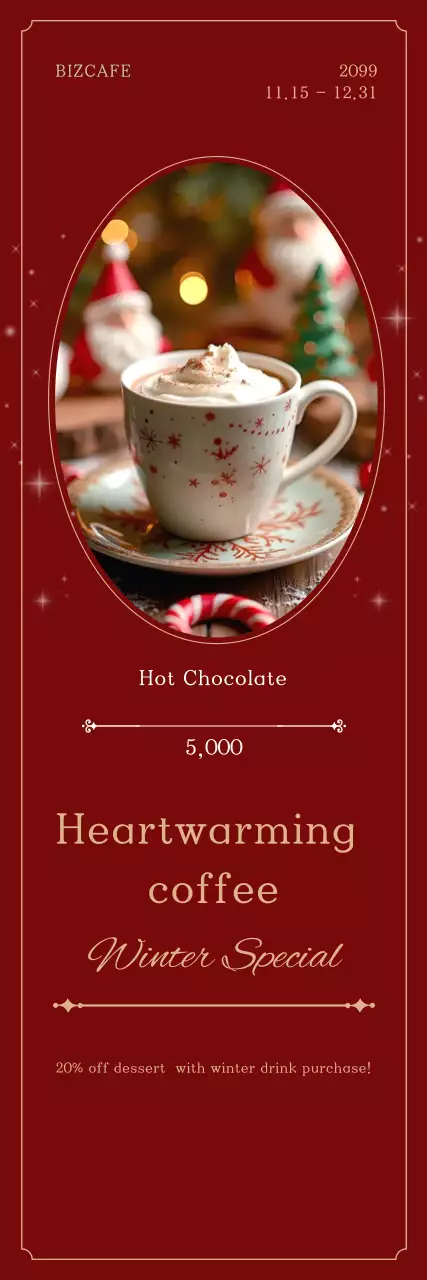 Promoção de bebida de inverno Red Vintage