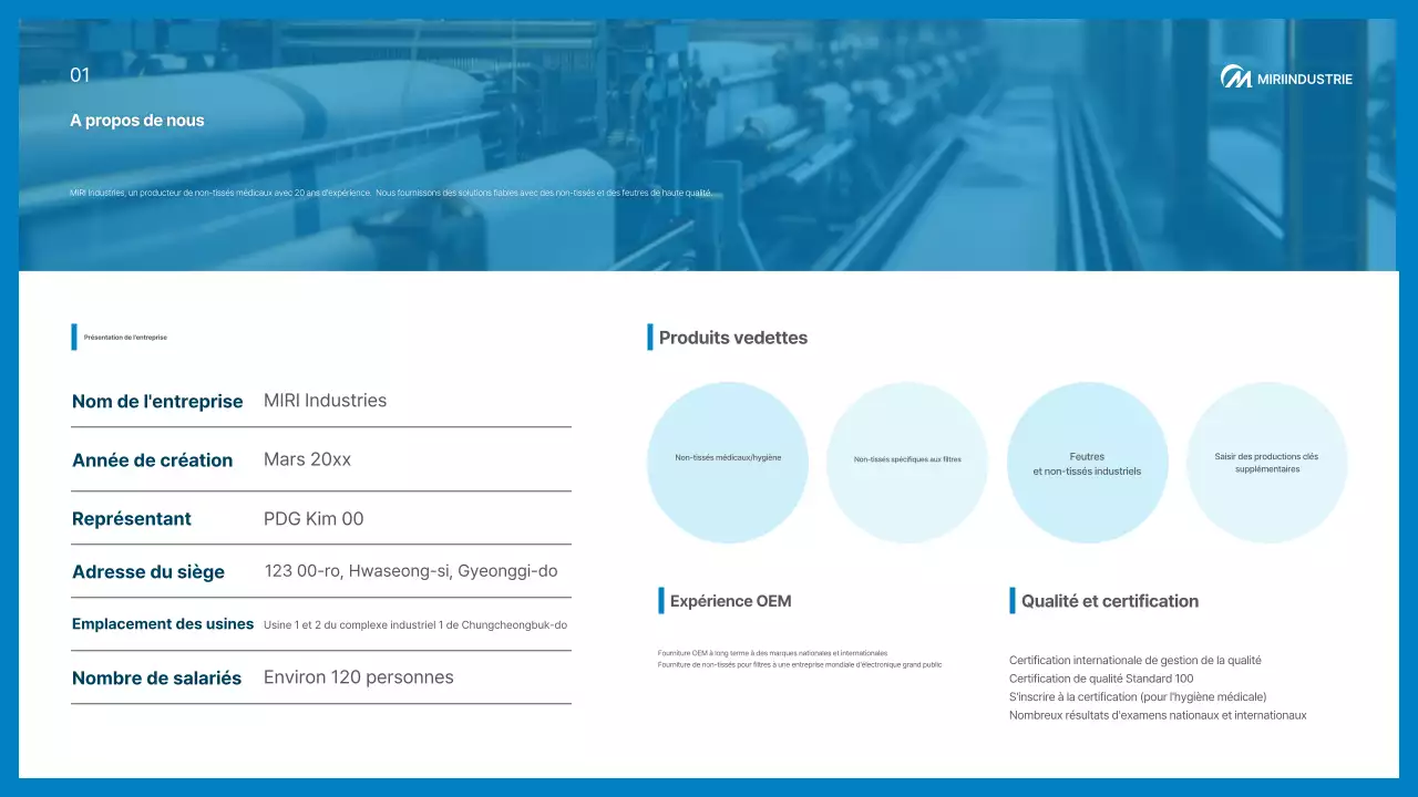 Promotion des produits médicaux modernes bleus