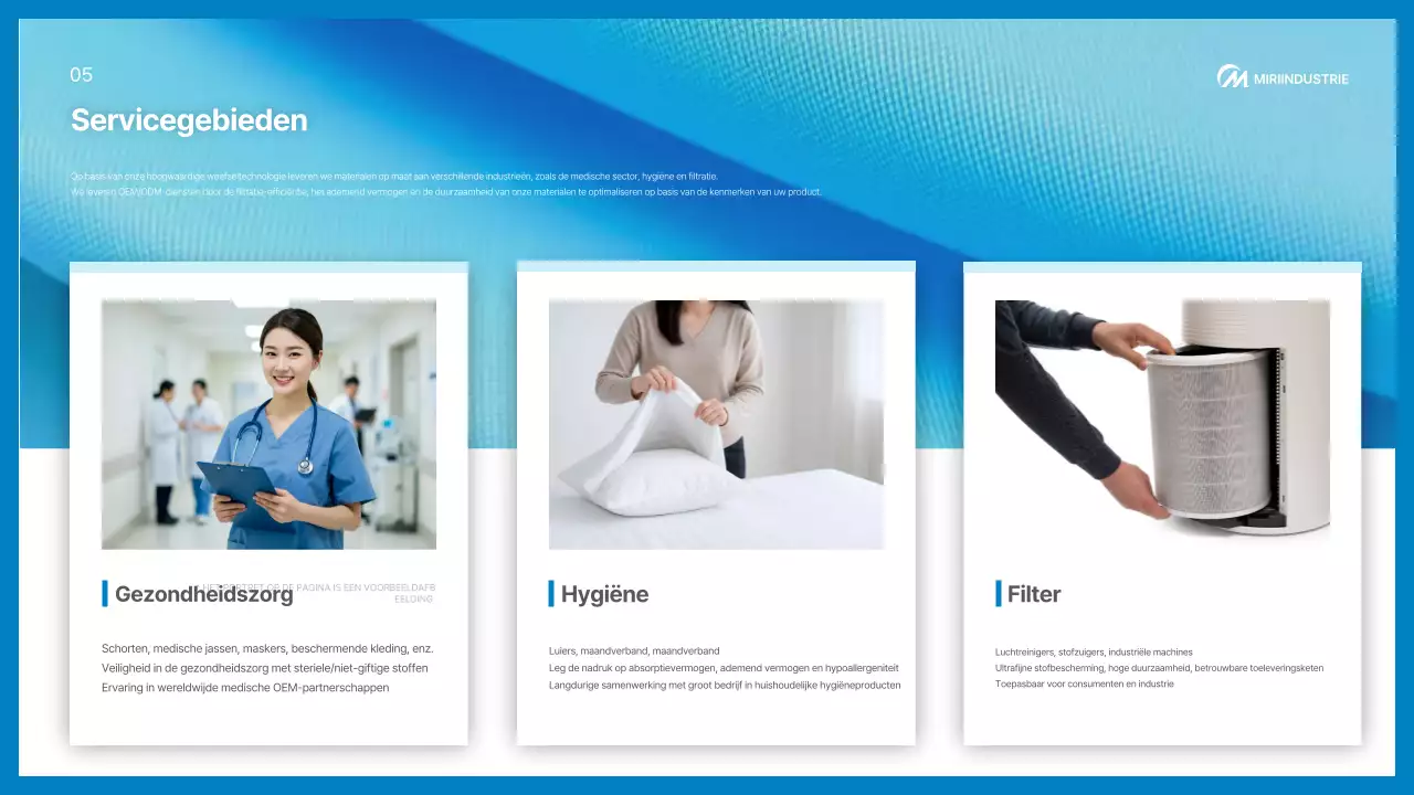 Promotie van blauwe moderne medische producten