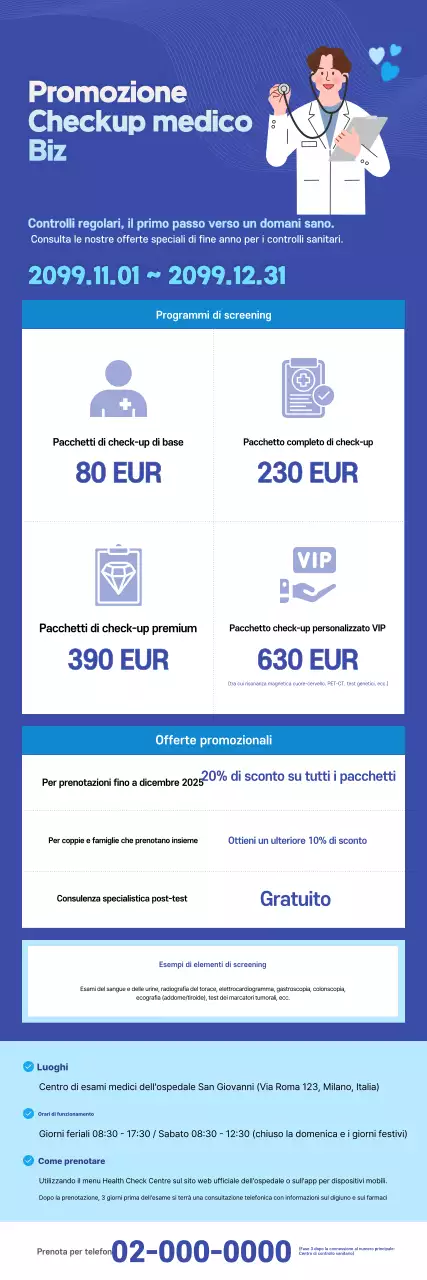Promozione Blue Modern Health Checkup