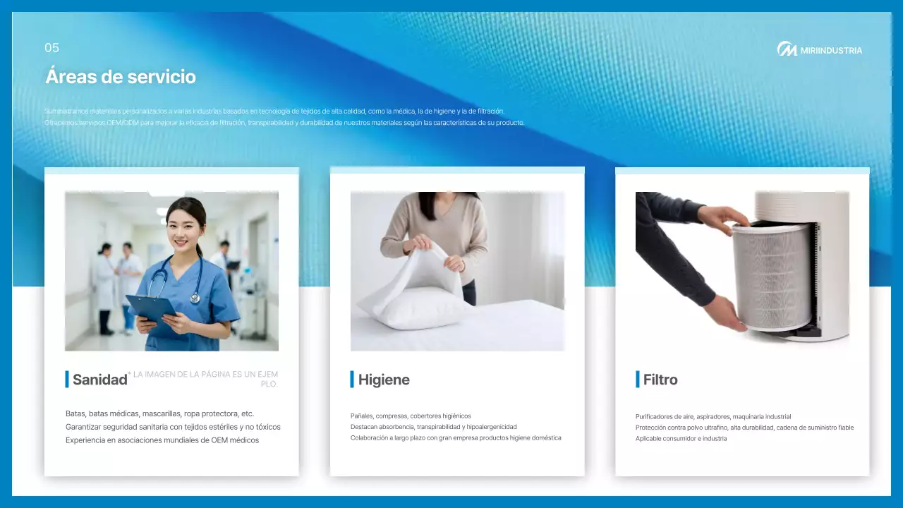 Promoción de productos médicos modernos de Blue