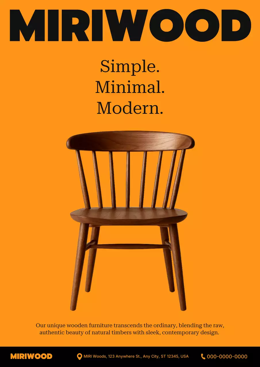 iklan furnitur minimalis oranye