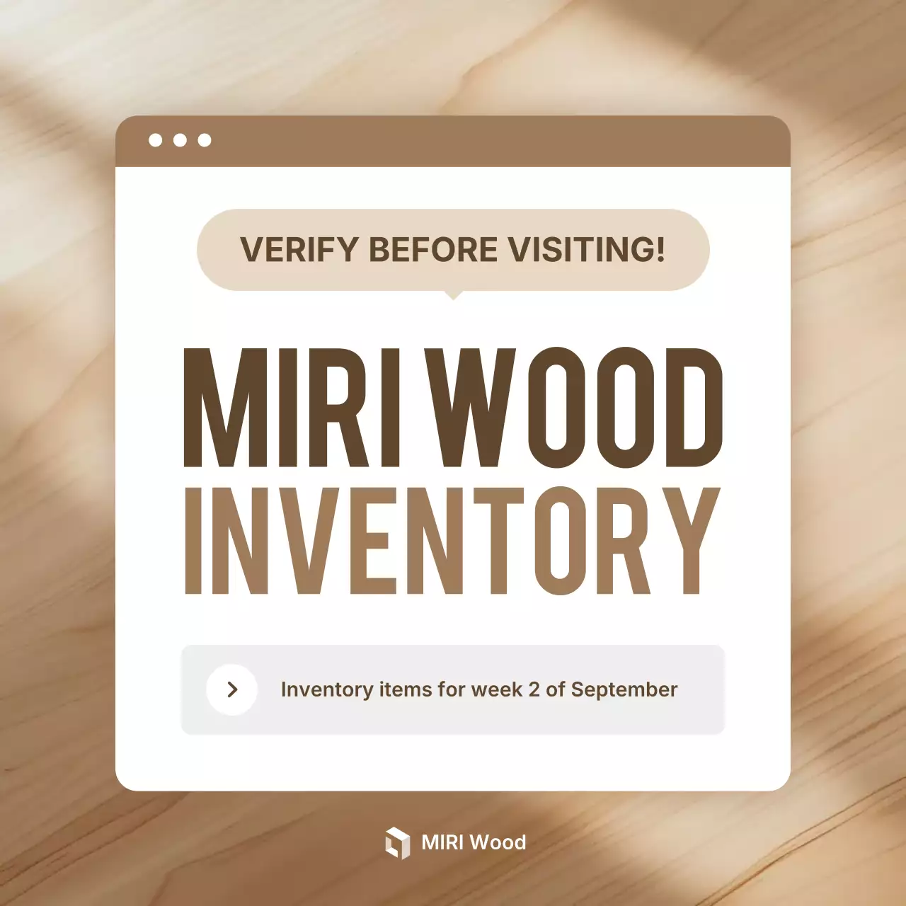 beige modern inventory notice