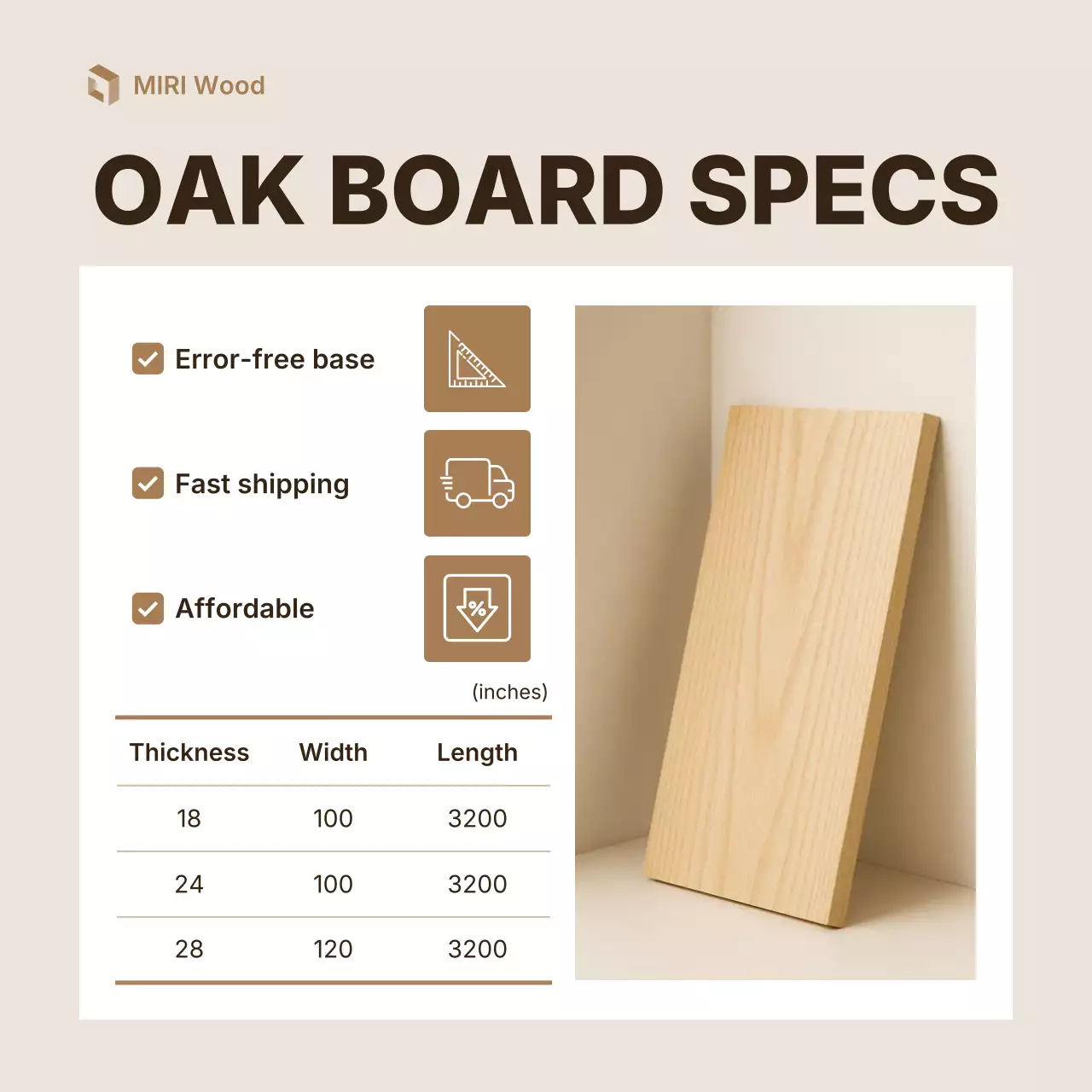 quảng cáo gỗ hiện đại màu be