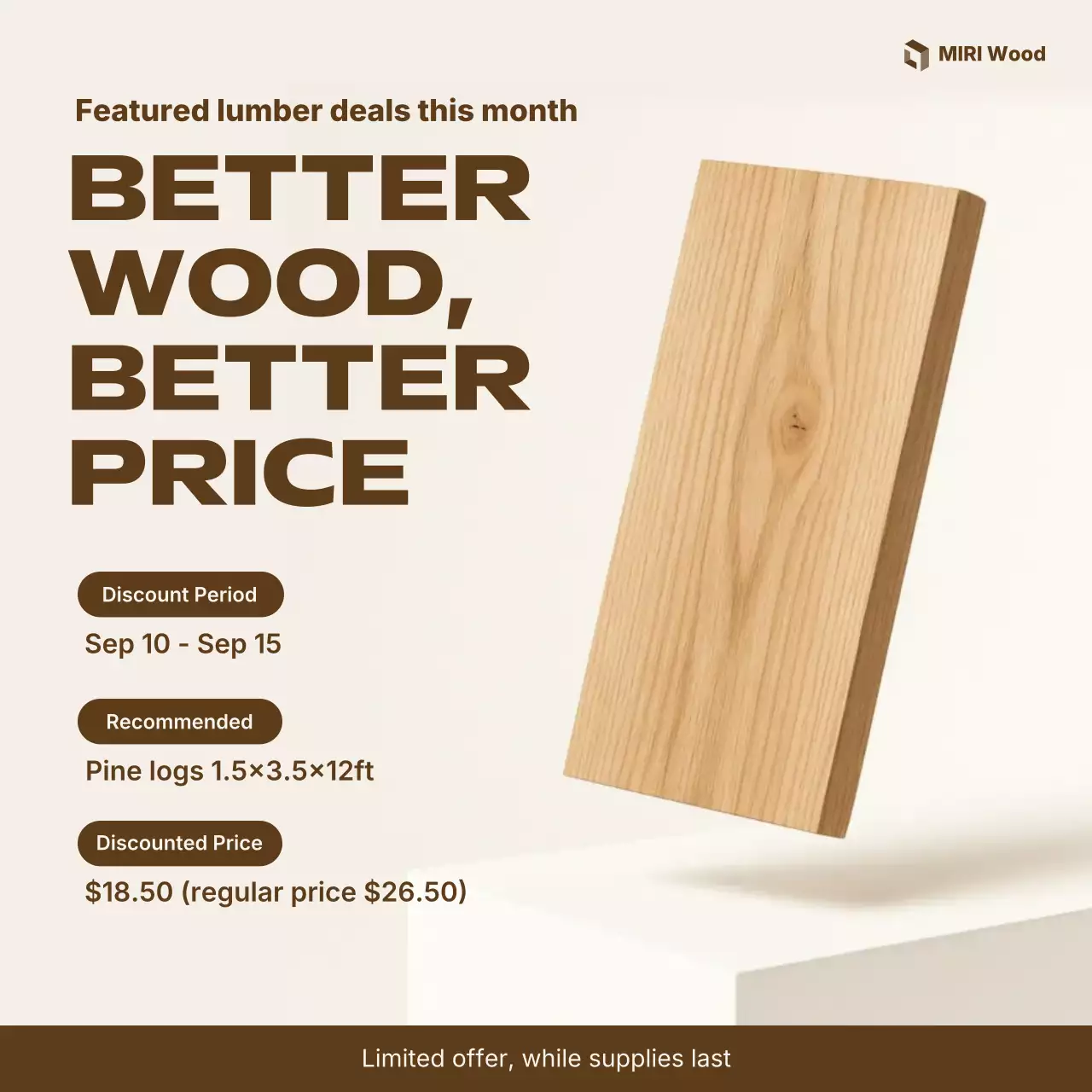 beige modern lumber sale
