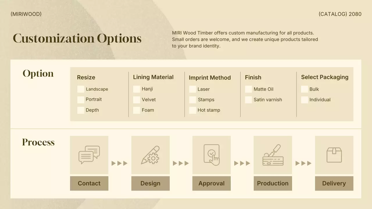 promoção de catálogo de madeira bege elegante