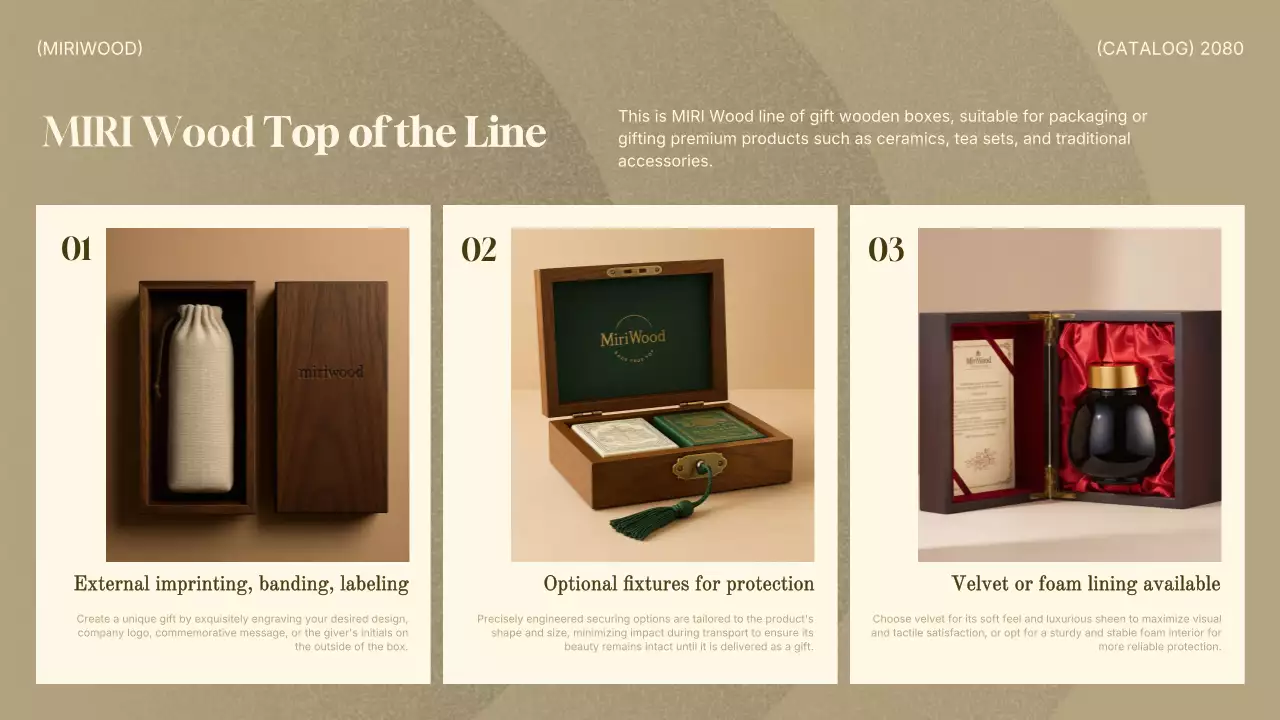 promoção de catálogo de madeira bege elegante