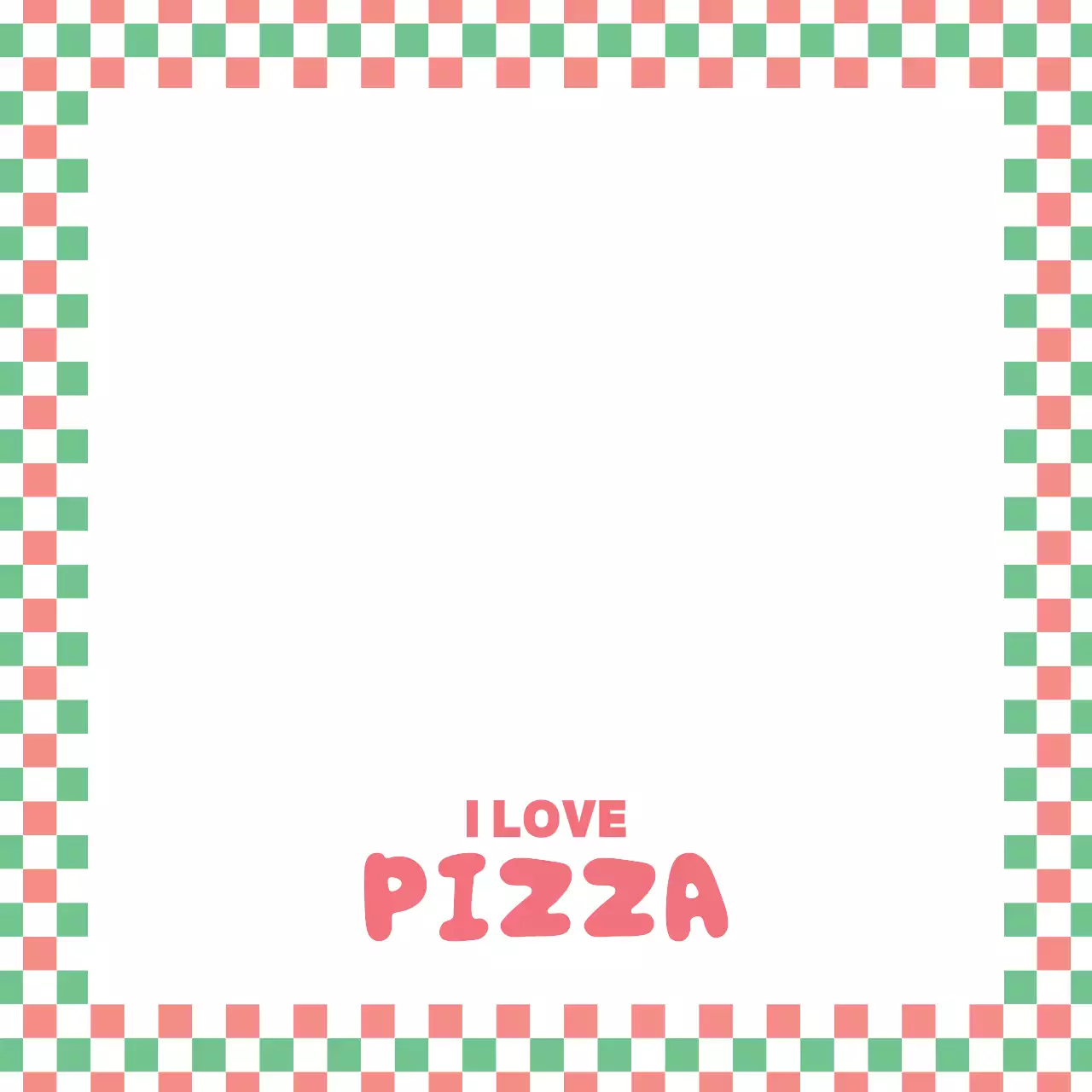 초록 복고 피자 포토프레임