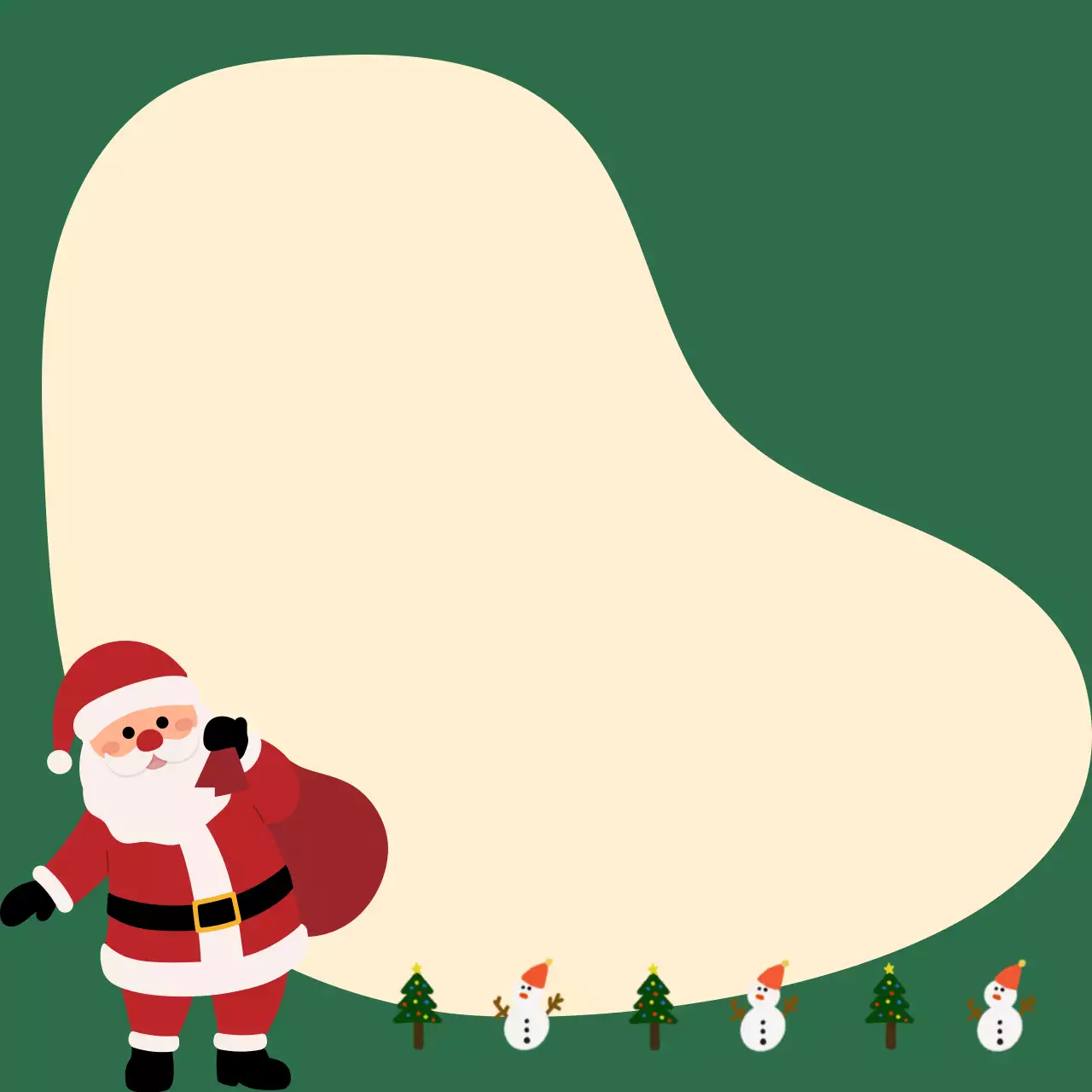 초록 포근한 크리스마스 프레임