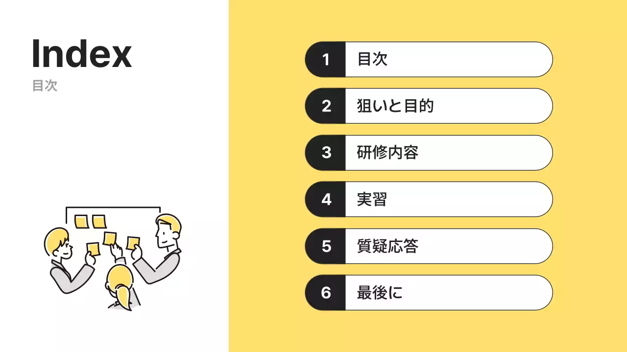 黄色 シンプル 研修 資料