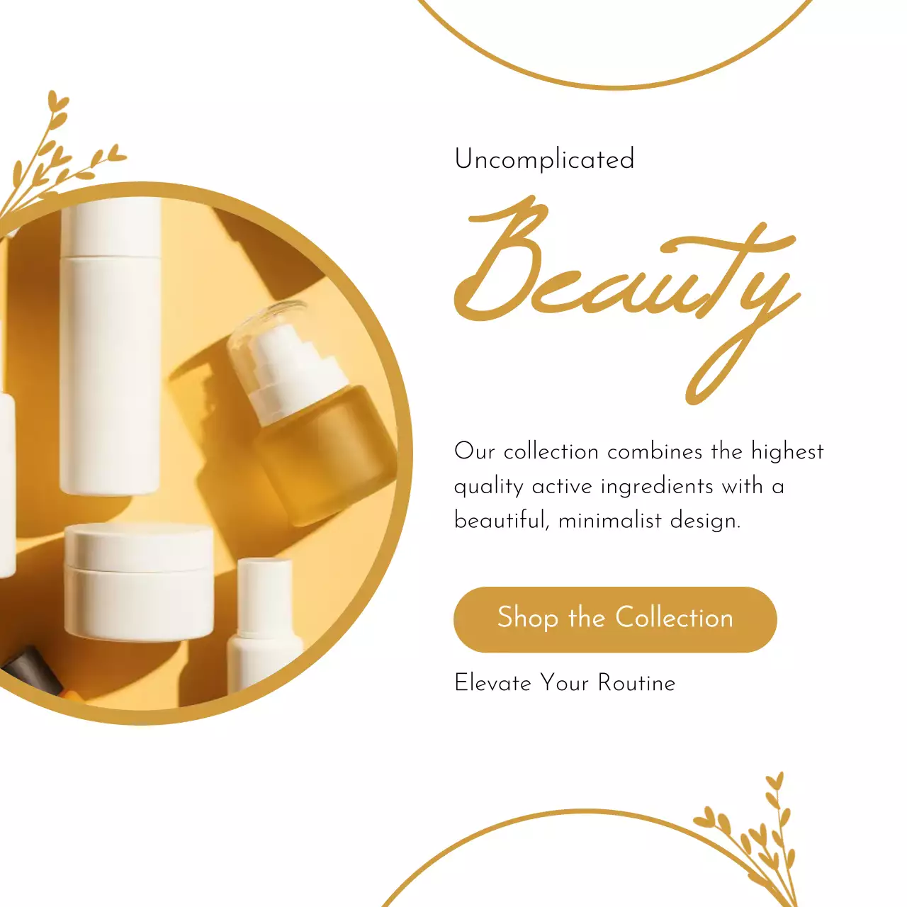 노랑 미니멀 스킨케어 광고