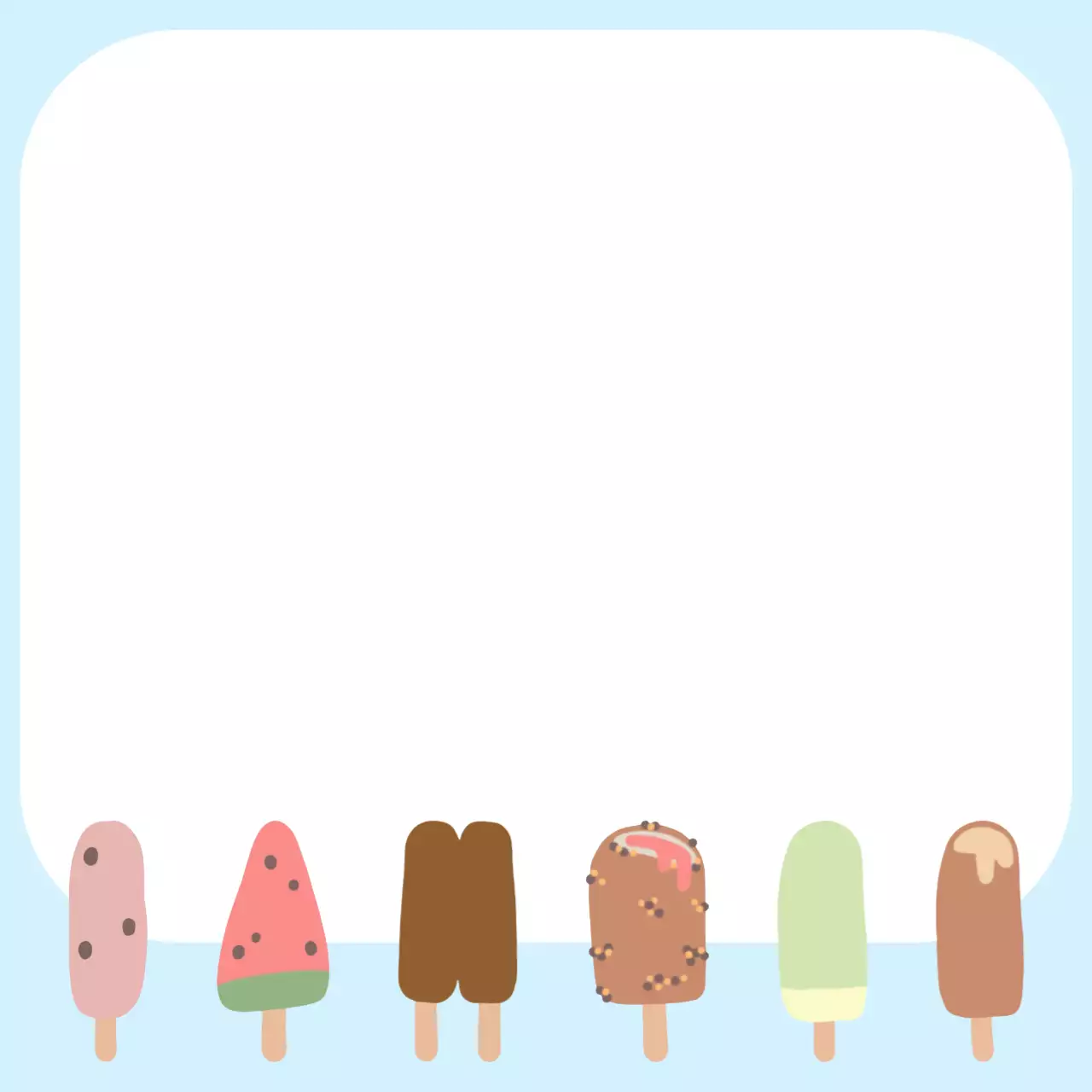 하늘색 아기자기한 아이스크림