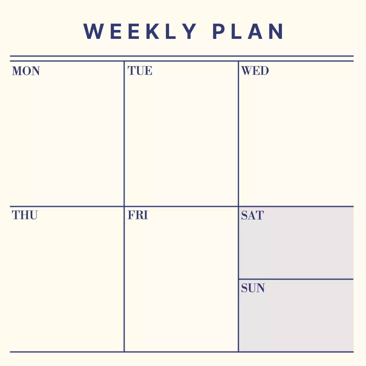 아이보리 심플 주간 플랜