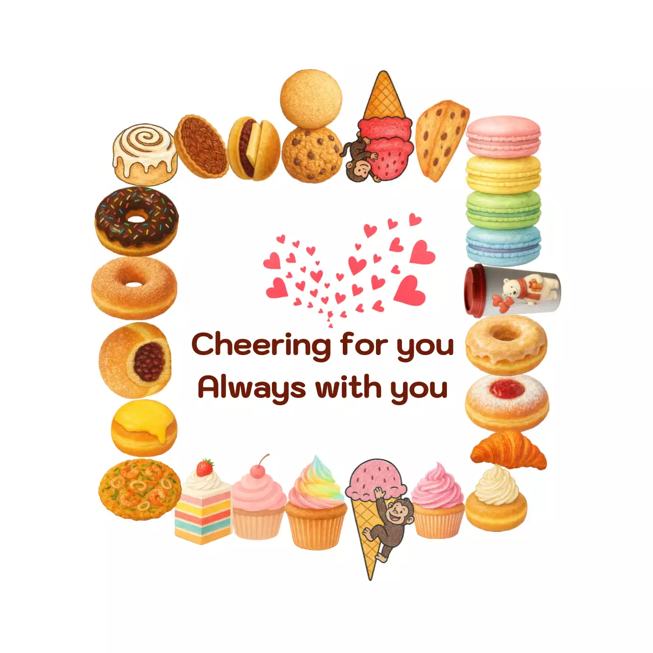 무지개빛 아기자기한 Cheering for you 응원 포토프레임