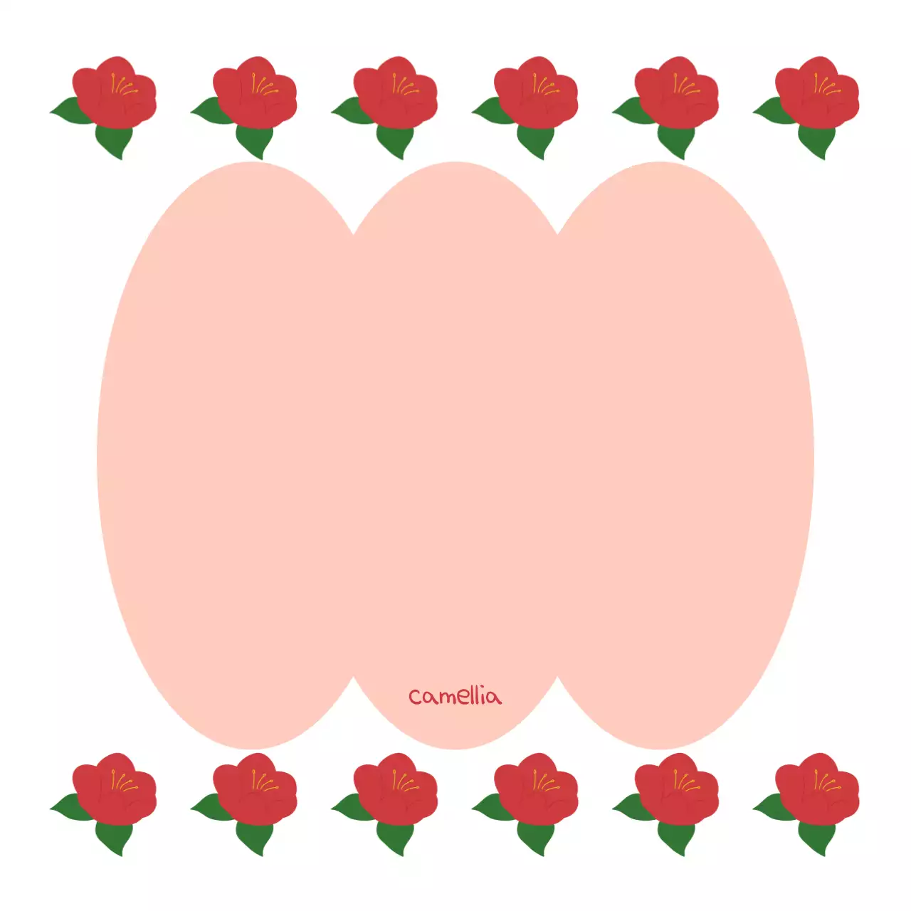 빨강 심플 꽃 엽서