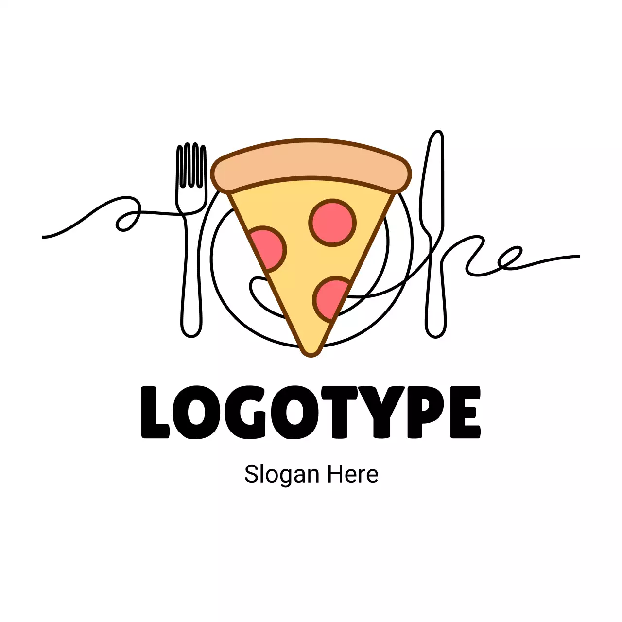 Beige Minimal Pizza Advertisement