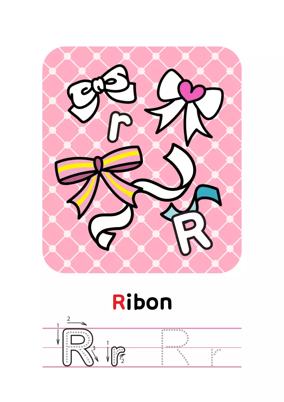 핑크 아기자기한 알파벳 교육 자료 R to Z