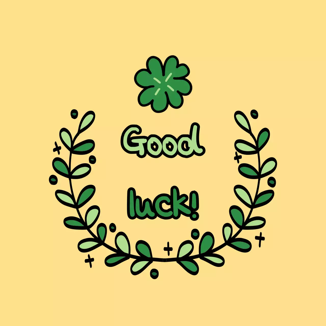 노랑 아기자기한 행운 네잎클로버