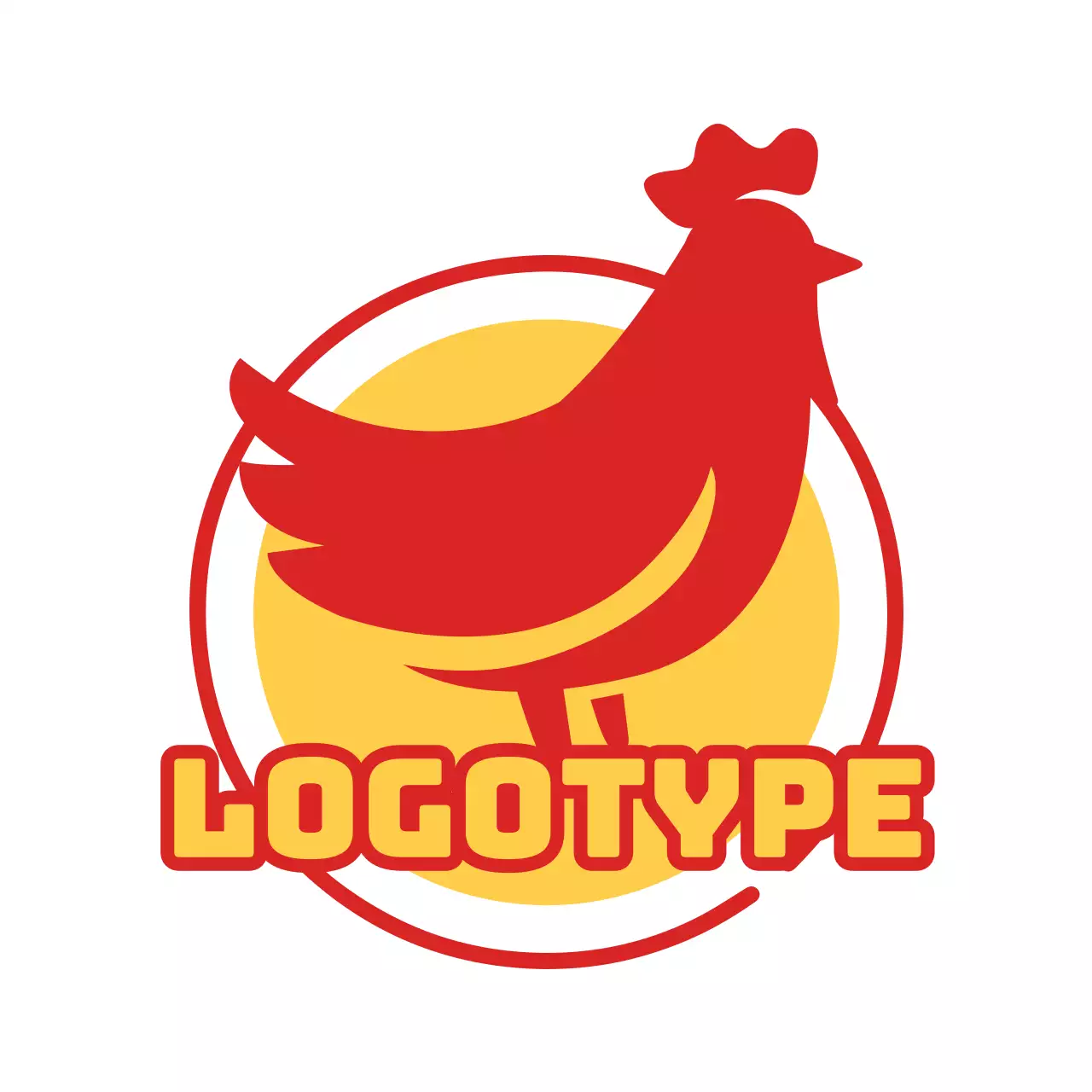 Red Retro Chicken Advertisement