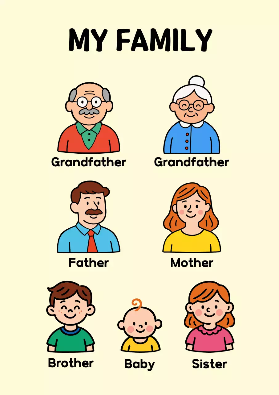 베이지 아기자기한 가족 교육 자료