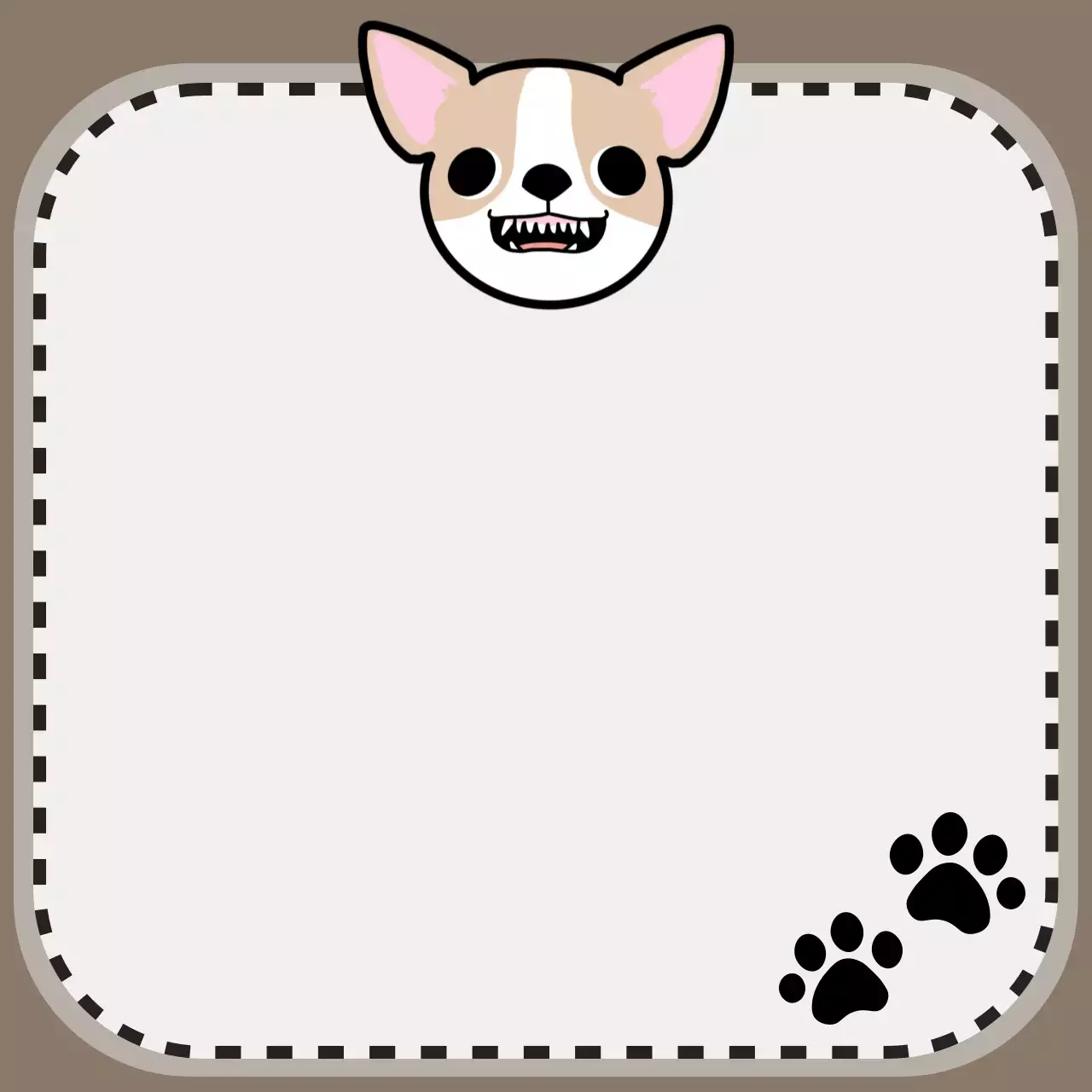 갈색 아기자기한 강아지 발자국