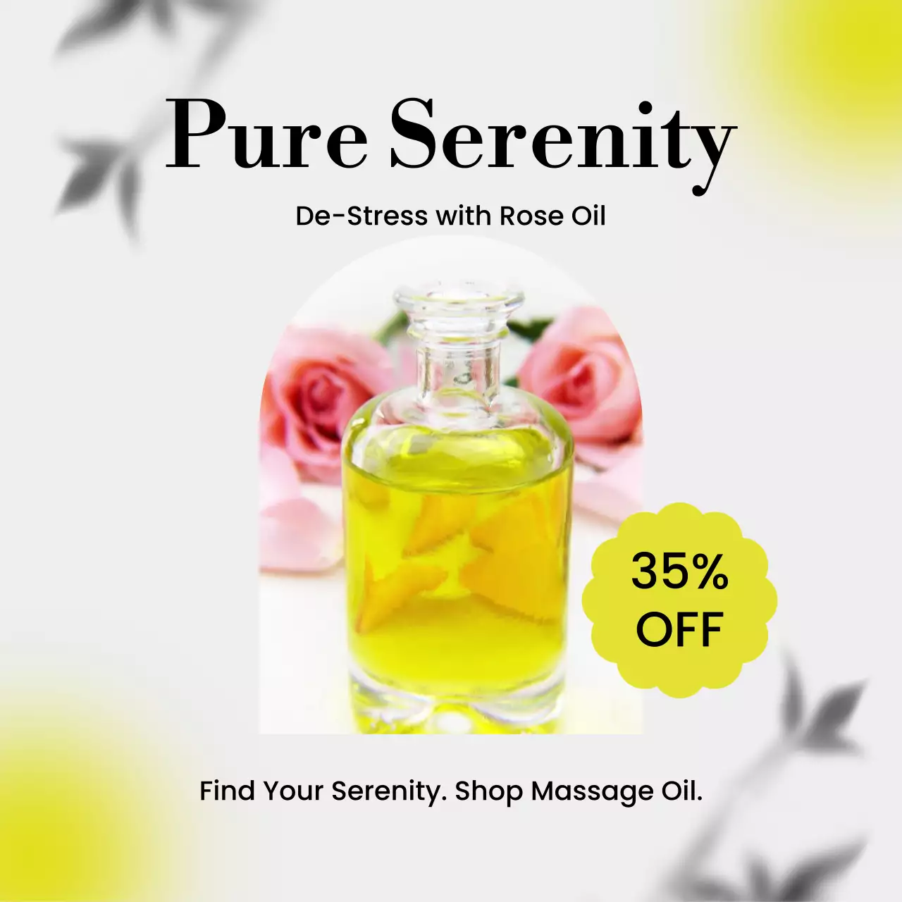 노랑 심플 마사지오일 광고