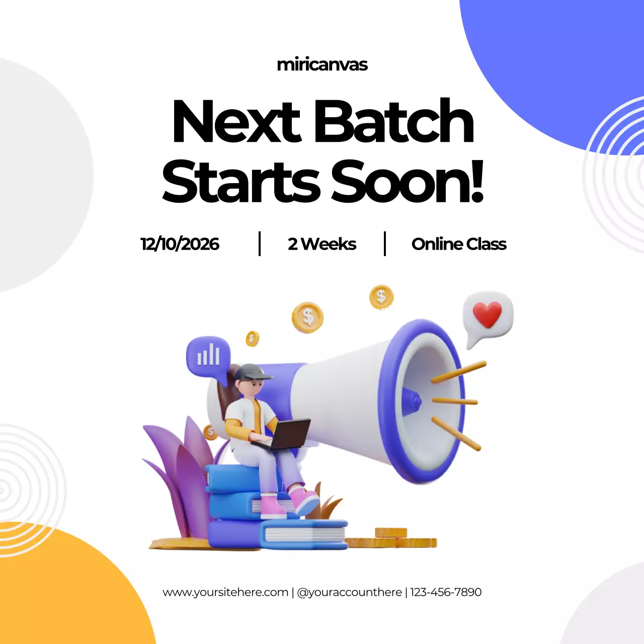 Blue Modern Education Announcement