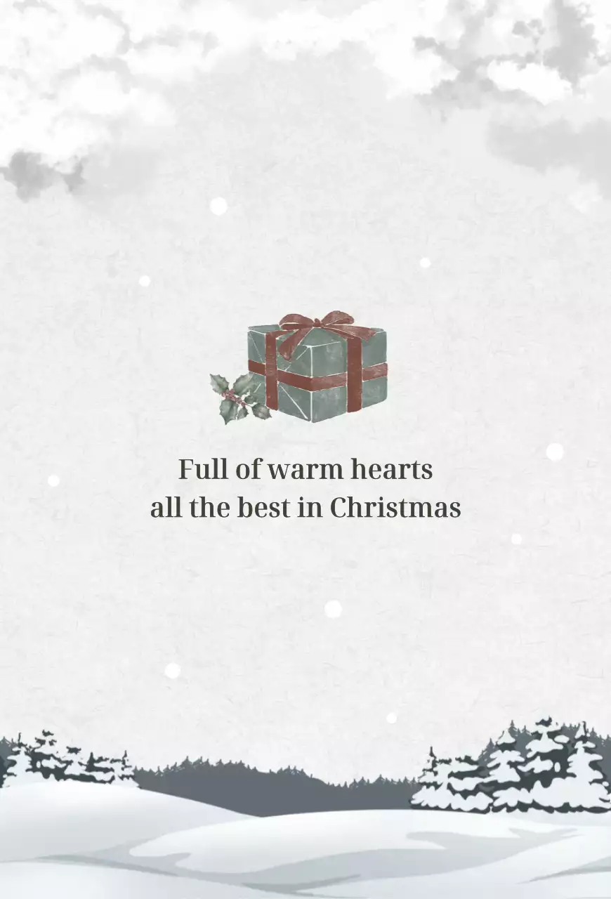 카키 클래식 크리스마스 엽서