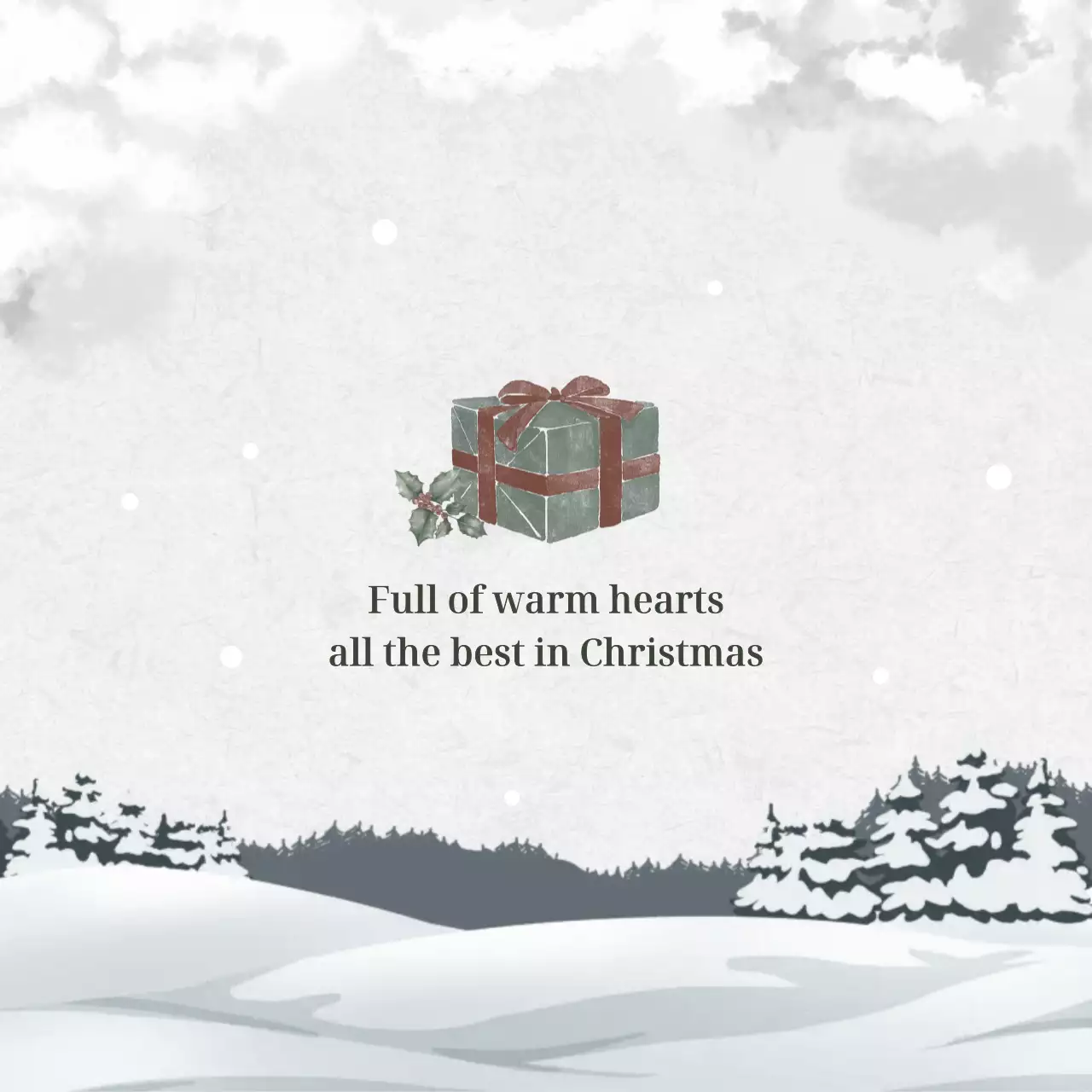 카키 클래식 크리스마스 엽서