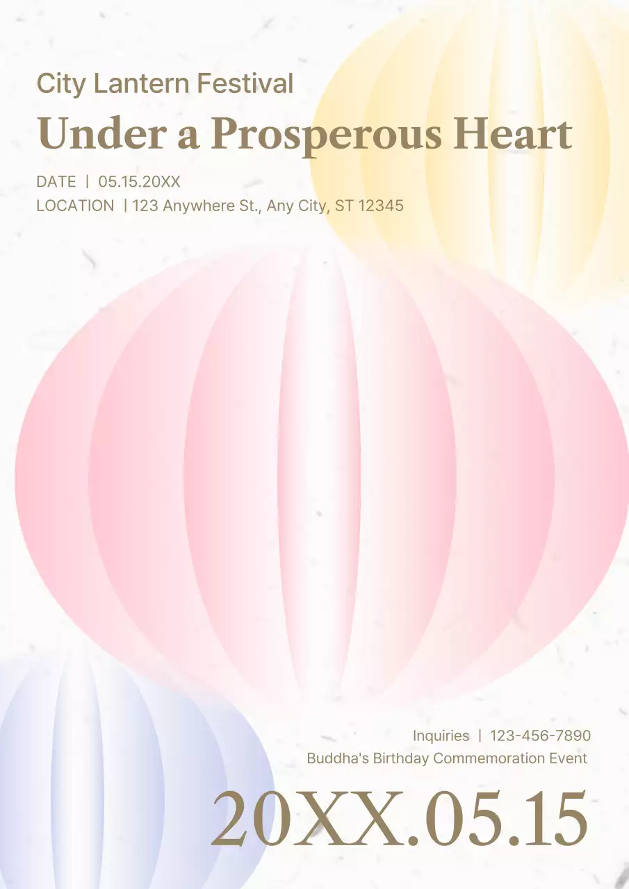 Pastel Traditional Festival Announcement Poster