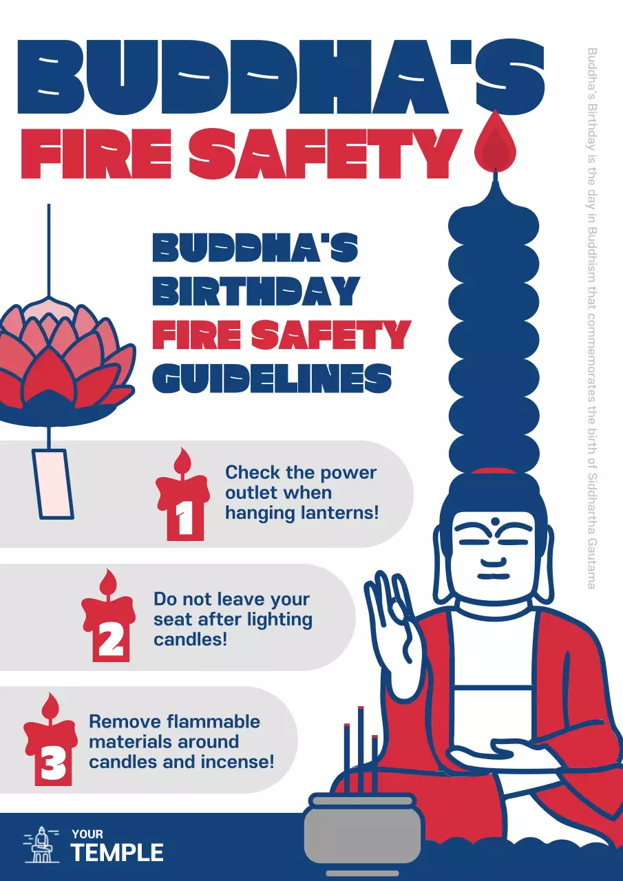 Red Traditional Fire Safety Guideline Poster